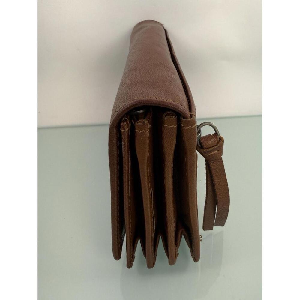 Spikes & Sparrow Brown Leather Accordion Wallet Vintage Boho Organizer clutch - Picture 5 of 9